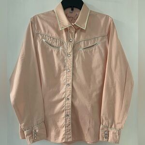 Peach Western Button-Up Shirt